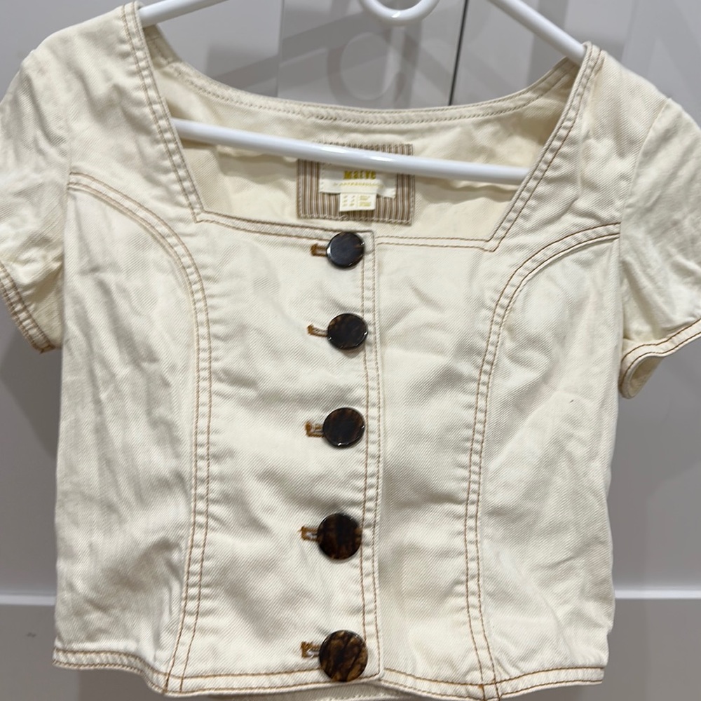 Anthropologie jean crop top
